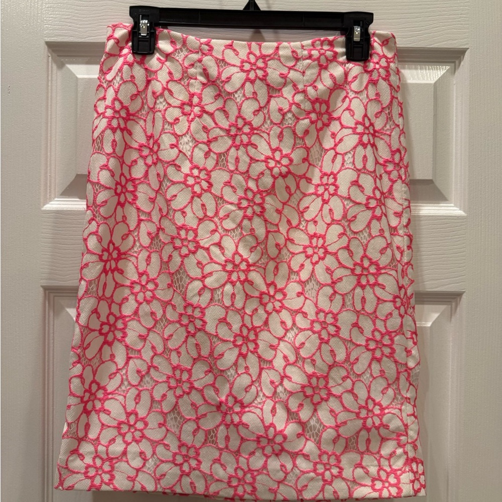 Lilly Pulitzer Pink Floral Pencil Skirt